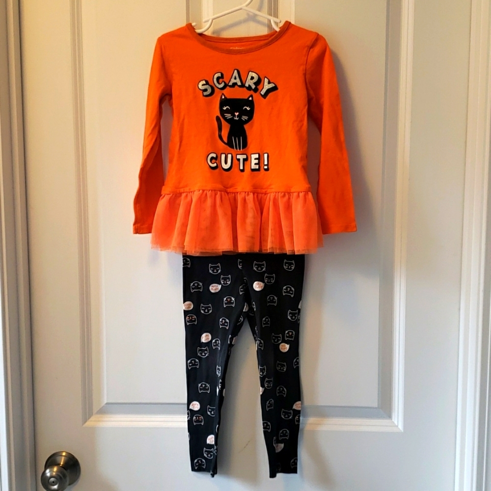 Carter's Toddler Girls Halloween Top and Leggings Set Size 4T